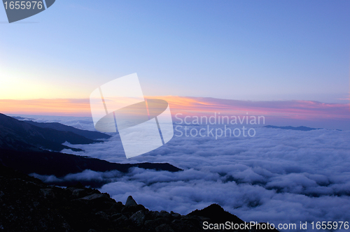 Image of Cloudscape on the top of mountains