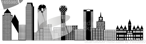 Image of Dallas City Skyline Panorama Clip Art