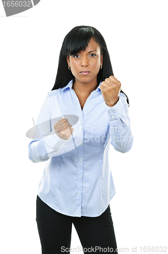 Image of Young woman ready to fight