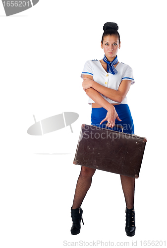 Image of Young beautiful air hostess