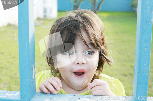 Image of happy smiling little girl excited