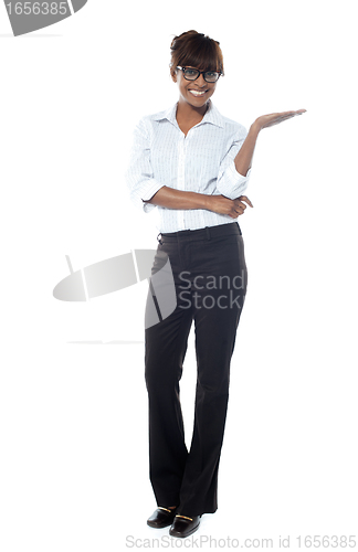 Image of Female business executive posing with copyspace