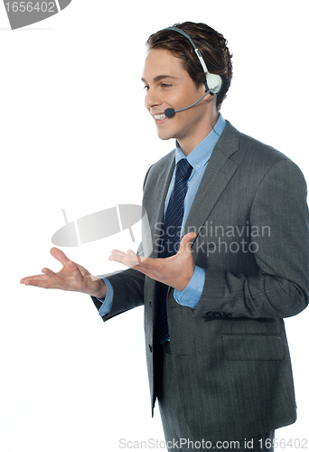 Image of A customer support operator with a headset