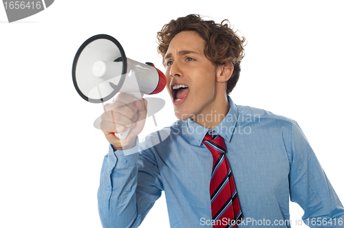 Image of Businessman with megaphone