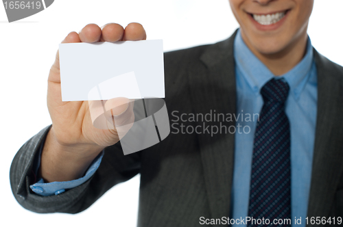 Image of Businessman showing his card