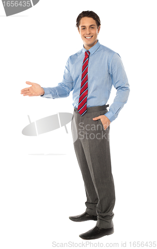 Image of Stylish corporate gentleman posing