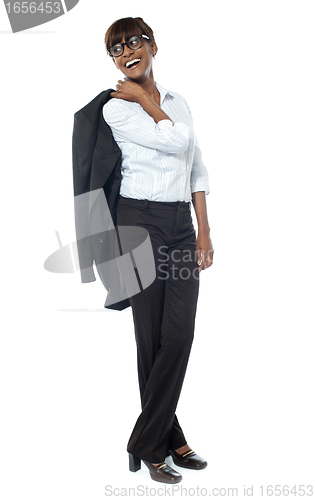 Image of Full length of a female company manager