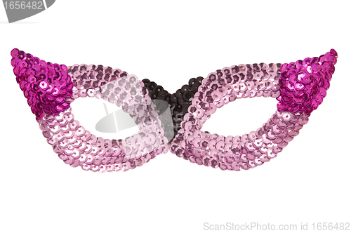 Image of Sequined pink party mask