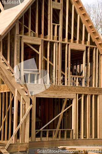 Image of Part of a house in the framing phase of construction