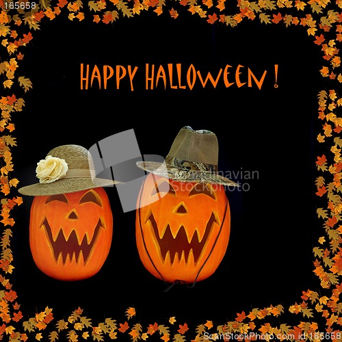 Image of Happy Halloween Carved Pumpkins