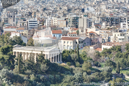 Image of View of Athens with temple of Hephaistos in foreground, Greece