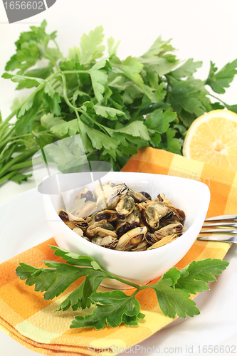 Image of marinated mussels