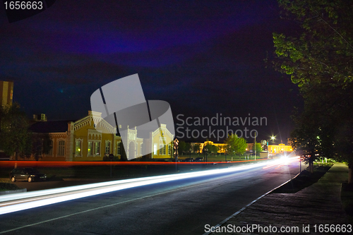 Image of night traffic light 