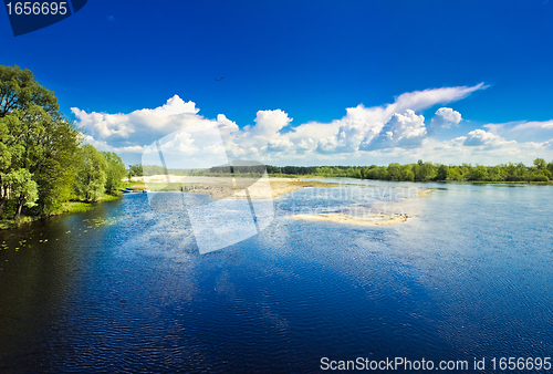 Image of Island on blue cold lake