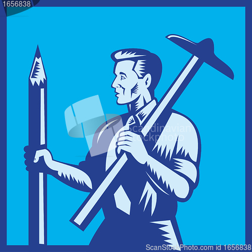 Image of Architect With Pencil and T-Square