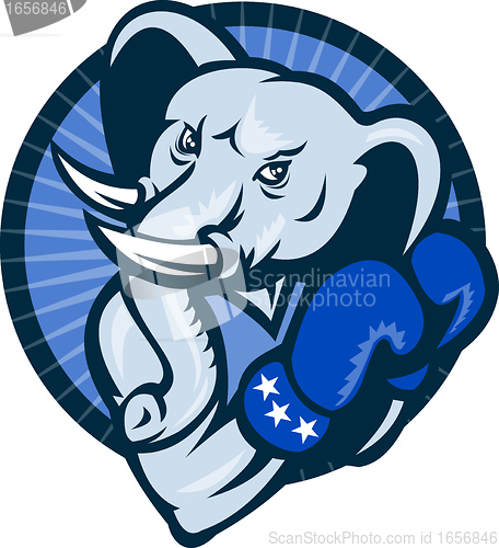 Image of Elephant With Boxing Gloves Democrat Mascot
