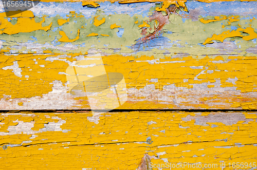 Image of background of peel retro grunge wooden wall planks 