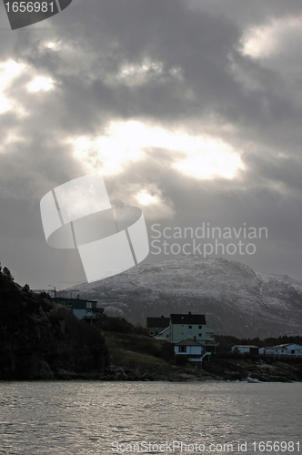 Image of sunrise in Lofoten, Norway