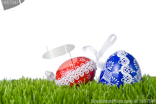 Image of easter eggs in grass
