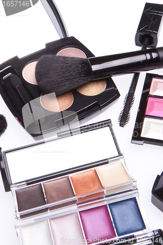 Image of set of cosmetic makeup products