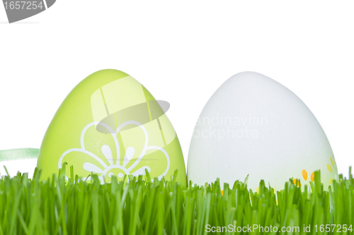 Image of easter eggs in grass