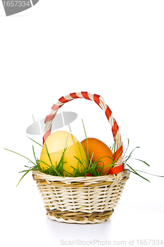 Image of basket with easter eggs