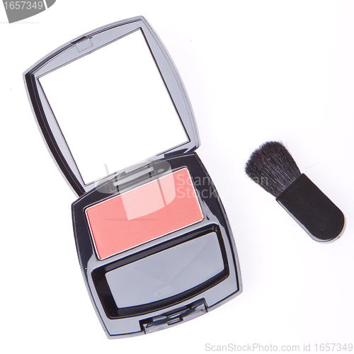 Image of compact blush with brush