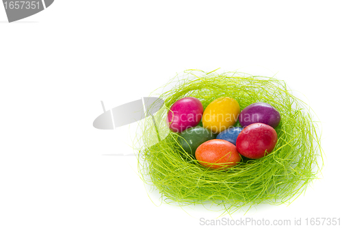 Image of easter eggs in nest