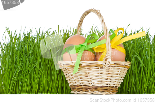 Image of basket with easter eggs