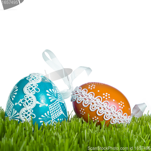 Image of easter eggs in grass