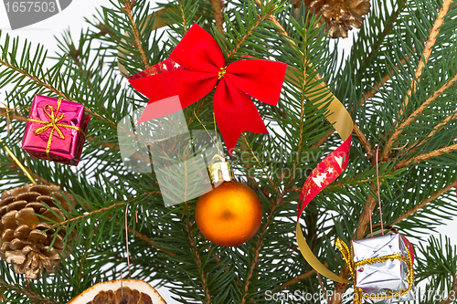 Image of Christmas tree decorated