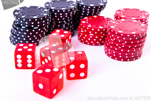 Image of poker chips and dice