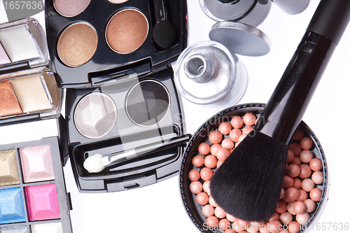 Image of set of cosmetic makeup products