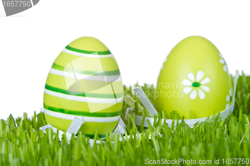 Image of easter eggs in grass