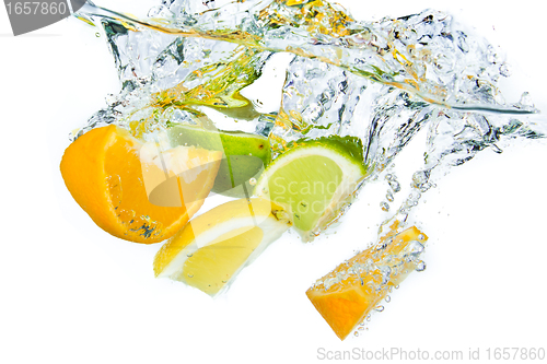 Image of citrus fruit splashing