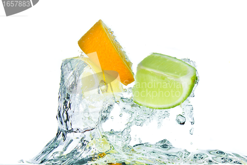 Image of citrus fruit splashing