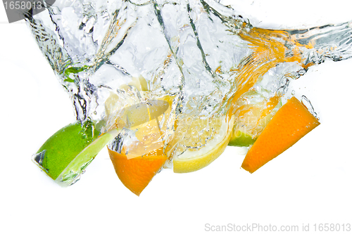 Image of citrus fruit splashing