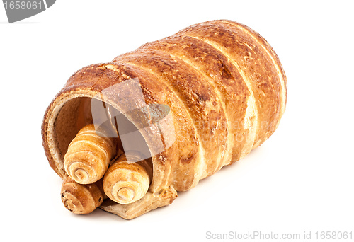 Image of Big and small empty Cannoli pastry