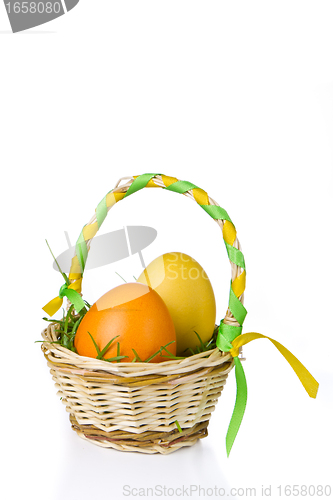 Image of basket with easter eggs
