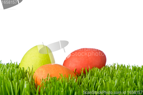 Image of easter eggs in grass