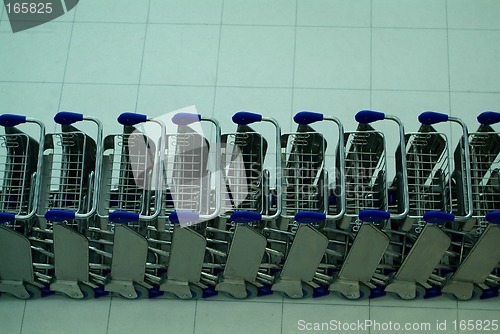 Image of Baggage trolleys at an airport