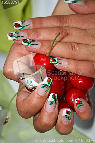 Image of Close-up art manicure 