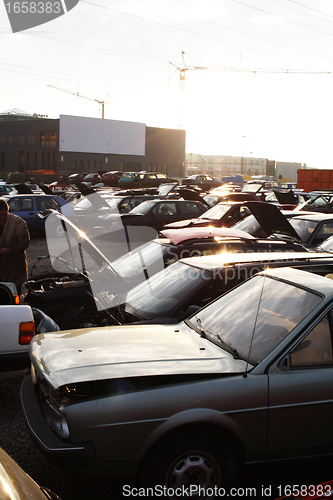 Image of scrap yard for recycling cars