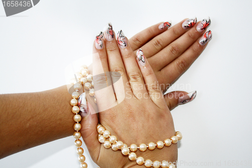 Image of care for sensuality woman nails
