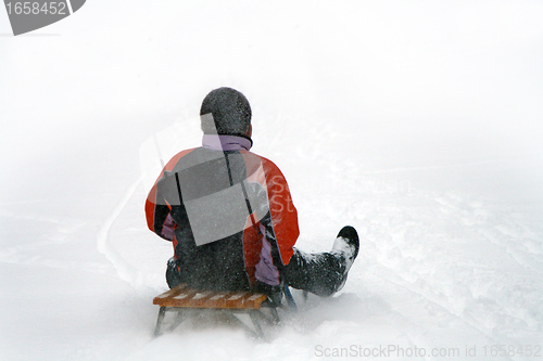 Image of fun in the snow, sleigh