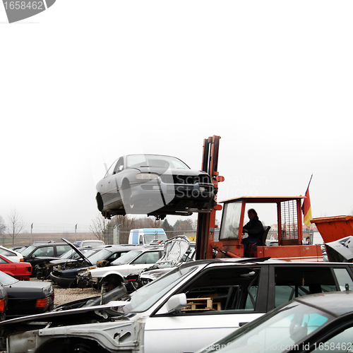 Image of scrap yard for old cars