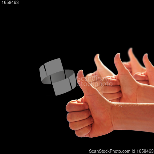 Image of male hands on black background