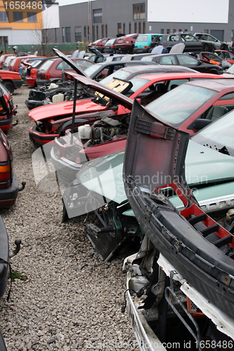 Image of German car scrap yard with