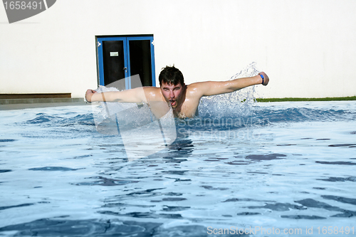 Image of a butterfly hobby swimmer in aktion