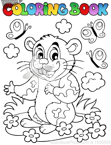 Image of Coloring book with cartoon hamster